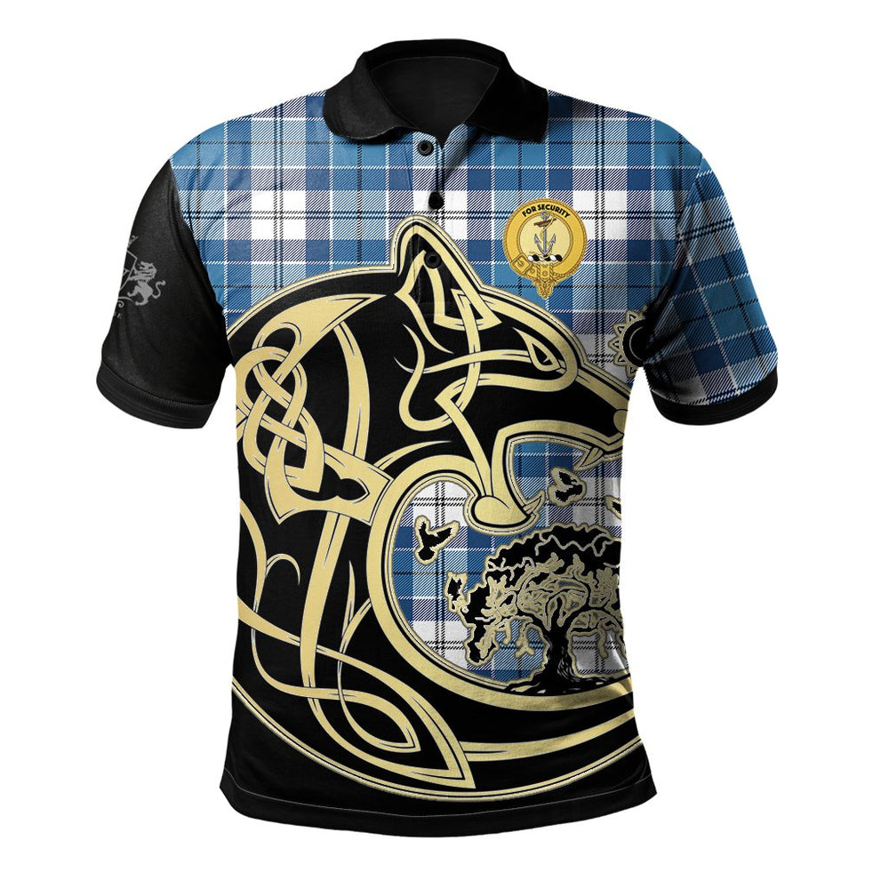 Clan Roberton Tartan Polo Shirt Viking Wolf OW11 Roberton Tartan Tartan Polo