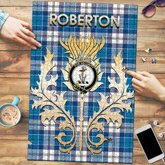 Clan Roberton Tartan Crest Thistle Jigsaw Puzzles Gift For Family RX45 Clan Roberton Tartan Today
