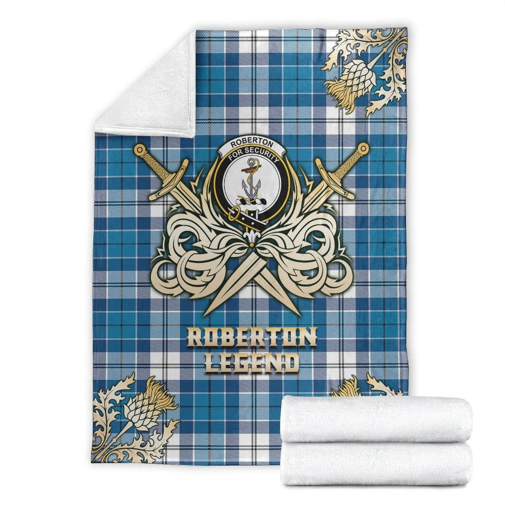 Clan Roberton Tartan Gold Courage Symbol Blanket KY94 Clan Roberton Tartan Today