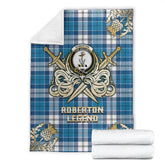 Clan Roberton Tartan Gold Courage Symbol Blanket KY94 Clan Roberton Tartan Today