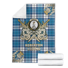 Clan Roberton Tartan Gold Courage Symbol Blanket KY94 Clan Roberton Tartan Today
