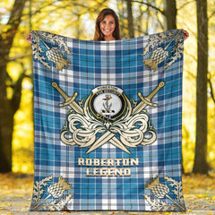 Clan Roberton Tartan Gold Courage Symbol Blanket KY94 Clan Roberton Tartan Today