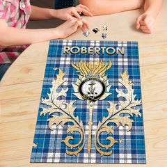 Clan Roberton Tartan Crest Thistle Jigsaw Puzzles Gift For Family RX45 Clan Roberton Tartan Today