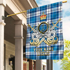 Custom Name Clan Roberton Tartan Garden Flag with Clan Crest and the Golden Sword of Courageous Legacy NZ52