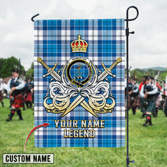 Personalized Custom Name Clan Roberton Tartan Garden Flag with Clan Crest and the Golden Sword of Courageous Legacy NZ52 - Roberton Tartan Design, Scottish Heritage Gift