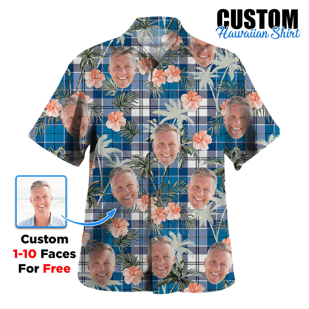Clan Roberton Tartan Custom Face Hawaiian Shirt – Unisex Gift for Family Members, Summer Party IX25 Roberton Tartan Tartan Hawaii Shirt