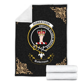 Clan Robertson Crest Tartan Premium Blanket Black HB34 Clan Robertson Tartan Today