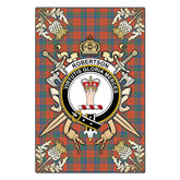 Clan Robertson Ancient Tartan Crest Black Garden Flag - Gold Thistle EW72 Clan Robertson Tartan Today