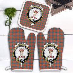 Clan Robertson Ancient Tartan Crest Oven Mitt And Pot Holder (2 Oven Mitts + 1 Pot Holder) SK20 Clan Robertson Tartan Today