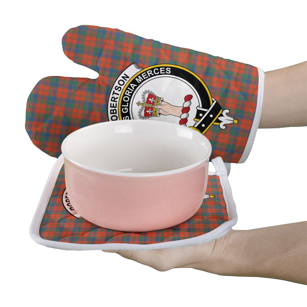 Clan Robertson Ancient Tartan Crest Oven Mitt And Pot Holder (2 Oven Mitts + 1 Pot Holder) SK20 Clan Robertson Tartan Today