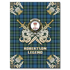 Clan Robertson Hunting Ancient Tartan Gold Courage Symbol Blanket SX39 Clan Robertson Tartan Today