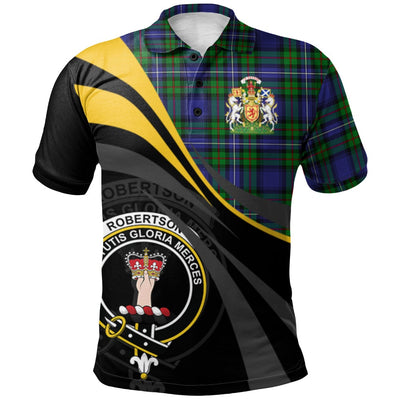Clan Robertson Hunting Modern Tartan Polo Shirt - Royal Coat Of Arms Style