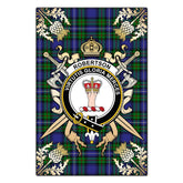 Clan Robertson Hunting Modern Tartan Crest Black Garden Flag - Gold Thistle BG77 Clan Robertson Tartan Today