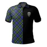 Clan Robertson Hunting Modern Tartan Polo Shirt Half of Me - Cross Style YG70 Robertson Hunting Modern Tartan Tartan Polo