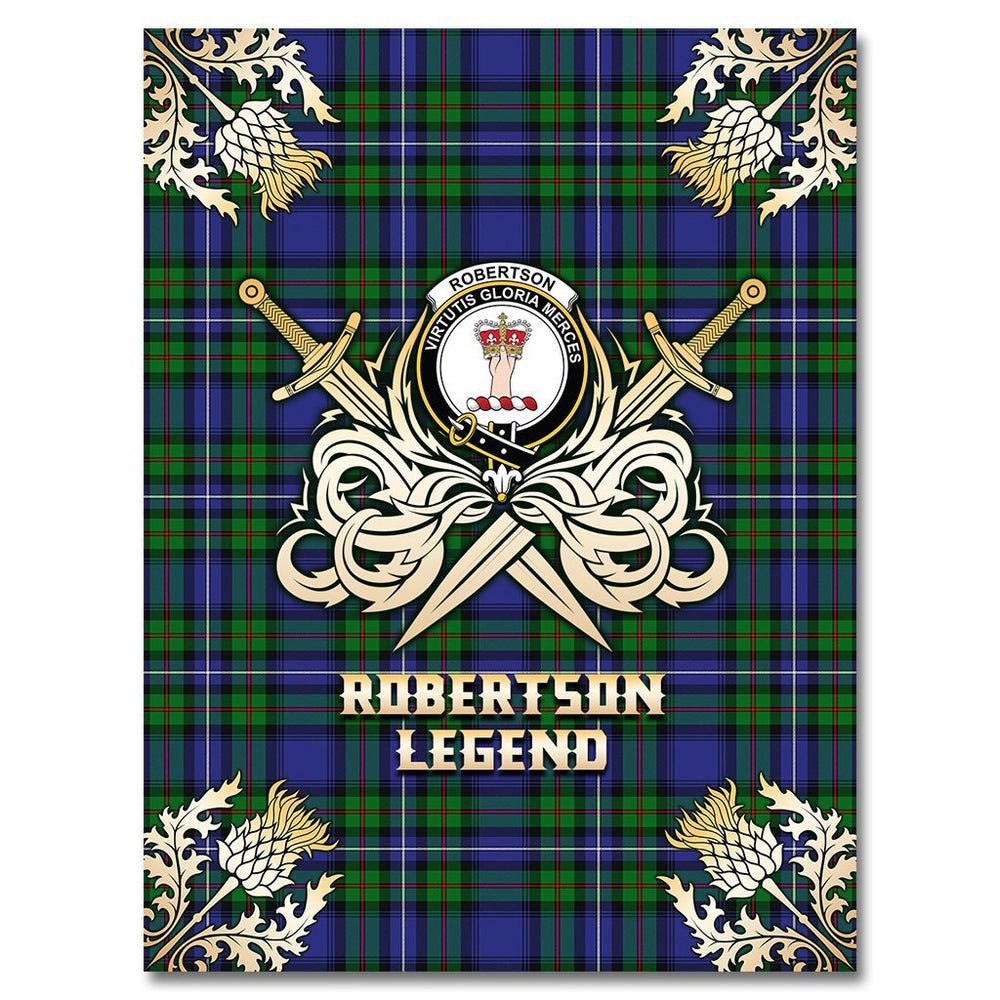 Clan Robertson Hunting Modern Tartan Gold Courage Symbol Blanket BK56 Clan Robertson Tartan Today