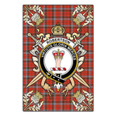 Clan Robertson Weathered Tartan Crest Black Garden Flag - Gold Thistle RC52 Clan Robertson Tartan Today