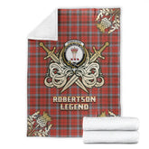 Clan Robertson Weathered Tartan Gold Courage Symbol Blanket RX71 Clan Robertson Tartan Today