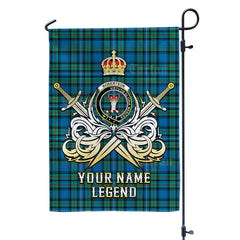 Custom Name Clan Robertson Hunting Ancient Tartan Garden Flag with Clan Crest and the Golden Sword of Courageous Legacy WM48