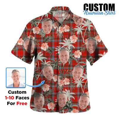 Clan Robertson Weathered Tartan Custom Face Hawaiian Shirt – Unisex Gift for Family Members, Summer Party