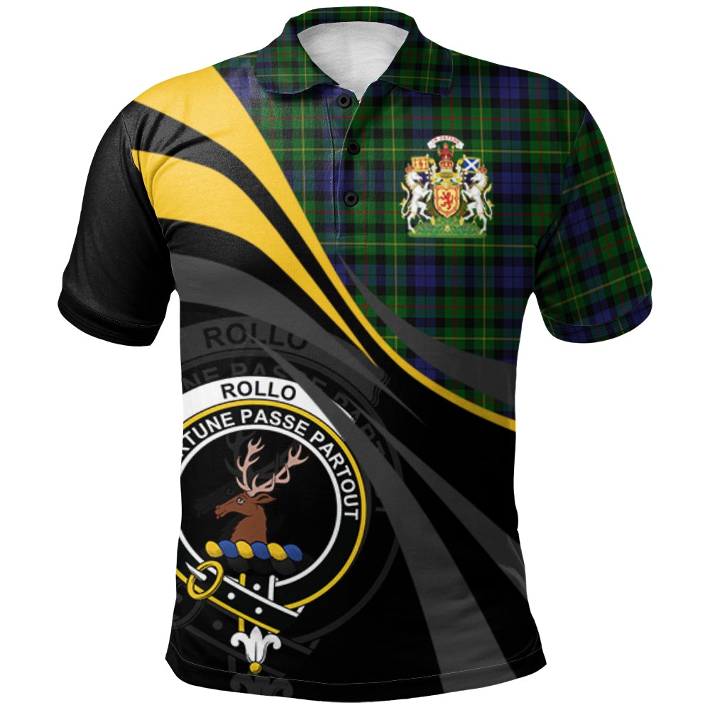 Clan Rollo Tartan Polo Shirt - Royal Coat Of Arms Style JT74 Rollo Tartan Tartan Polo