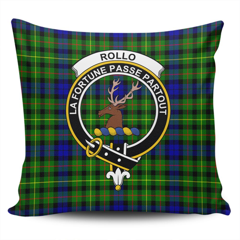 Clan Rollo Modern Tartan Crest Pillow Cover UI54 Clan Rollo Tartan Today