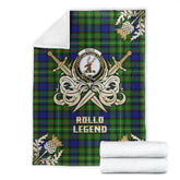Clan Rollo Modern Tartan Gold Courage Symbol Blanket DJ78 Clan Rollo Tartan Today