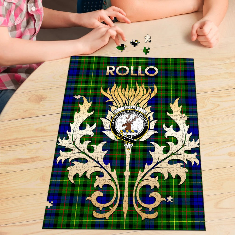 Clan Rollo Modern Tartan Crest Thistle Jigsaw Puzzles Gift For Family KU75 Clan Rollo Tartan Today