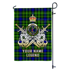 Custom Name Clan Rollo Tartan Garden Flag with Clan Crest and the Golden Sword of Courageous Legacy BT17