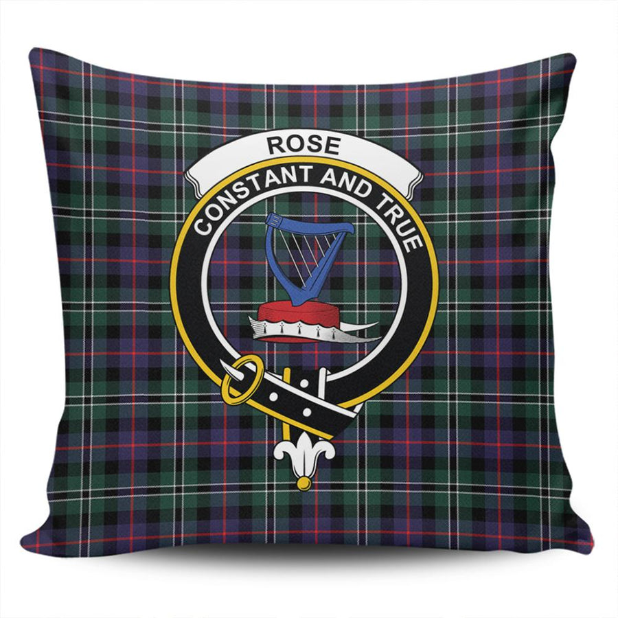 Clan Rose Hunting Modern Tartan Crest Pillow Cover
