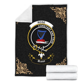 Clan Rose Crest Tartan Premium Blanket Black YP55 Clan Rose Tartan Today