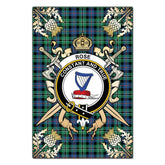 Clan Rose Hunting Ancient Tartan Crest Black Garden Flag - Gold Thistle TR30 Clan Rose Tartan Today