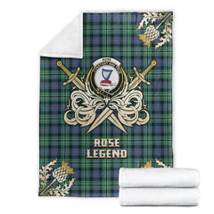 Clan Rose Hunting Ancient Tartan Gold Courage Symbol Blanket LL43 Clan Rose Tartan Today