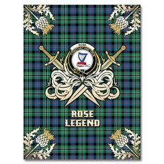 Clan Rose Hunting Ancient Tartan Gold Courage Symbol Blanket LL43 Clan Rose Tartan Today