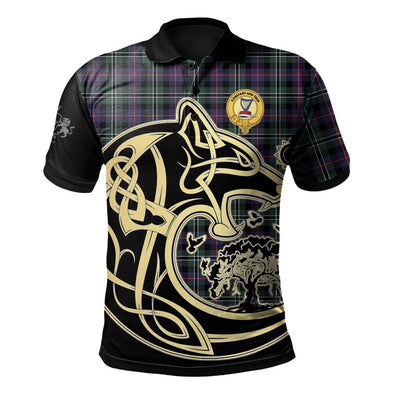 Clan Rose Hunting Modern Tartan Polo Shirt Viking Wolf