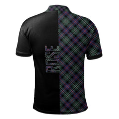 Clan Rose Hunting Modern Tartan Polo Shirt Half of Me - Cross Style GS22 Rose Hunting Modern Tartan Tartan Polo