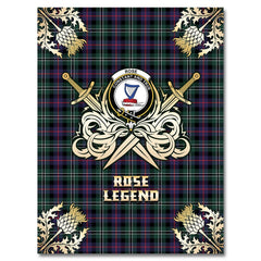 Clan Rose Hunting Modern Tartan Gold Courage Symbol Blanket PK88 Clan Rose Tartan Today