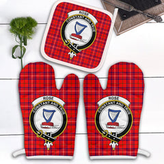 Clan Rose Modern Tartan Crest Oven Mitt And Pot Holder (2 Oven Mitts + 1 Pot Holder) OS22 Clan Rose Tartan Today