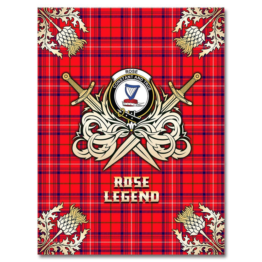 Clan Rose Modern Tartan Gold Courage Symbol Blanket TA62 Clan Rose Tartan Today