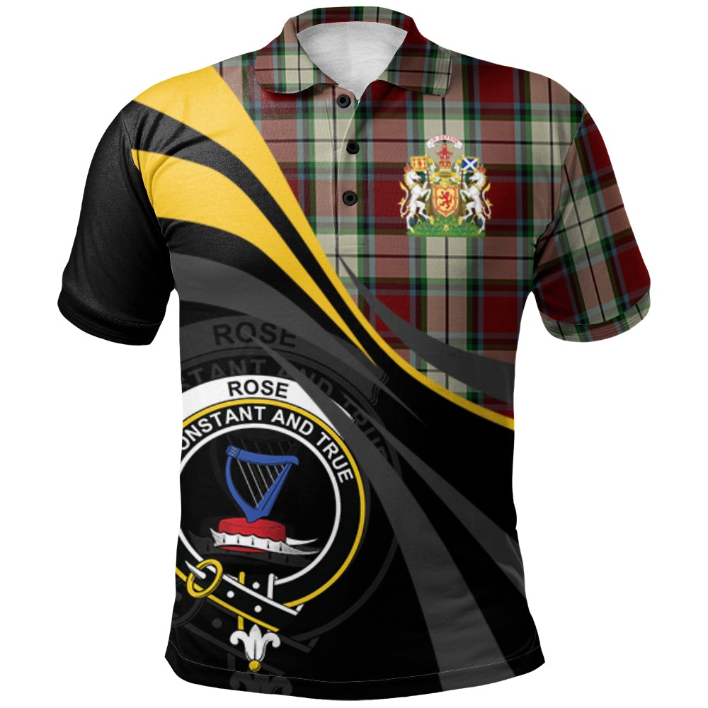 Clan Rose White Dress Tartan Polo Shirt - Royal Coat Of Arms Style DP13 Rose White Dress Tartan Tartan Polo