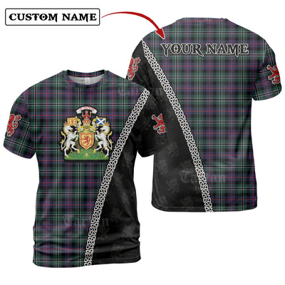 Personalized Clan Rose Hunting Modern Tartan Shirt with Scotland Coat of Arms & Custom Name