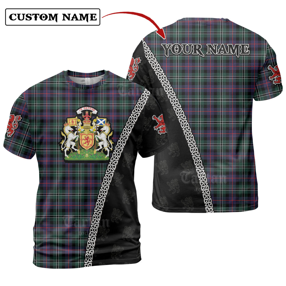 Rose Hunting Modern Tartan Shirt with Scotland Coat of Arms & Custom Name QU30