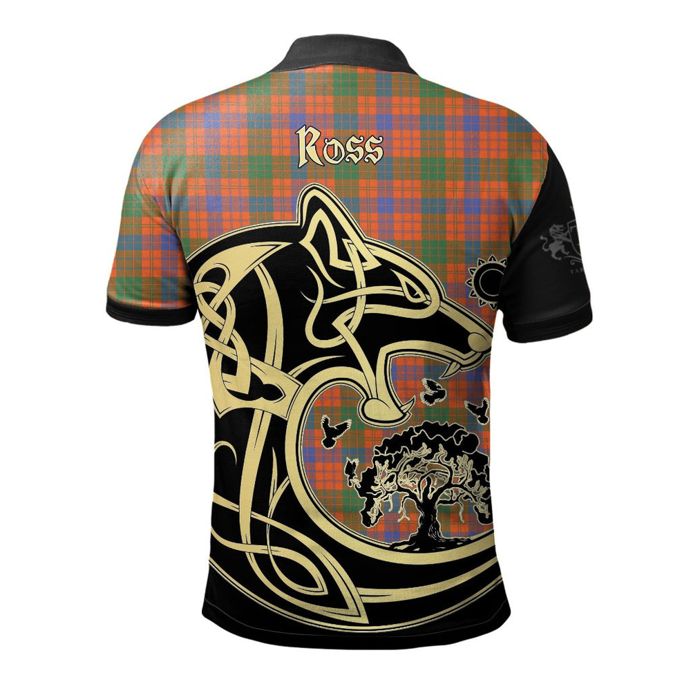 Clan Ross Ancient Tartan Polo Shirt Viking Wolf RM26 Ross Ancient Tartan Tartan Polo