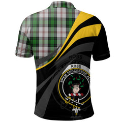 Clan Ross Arisaid Tartan Polo Shirt - Royal Coat Of Arms Style UB75 Ross Arisaid Tartan Tartan Polo