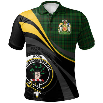 Clan Ross Hunting 02 Tartan Polo Shirt - Royal Coat Of Arms Style