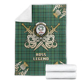 Clan Ross Hunting Ancient Tartan Gold Courage Symbol Blanket HN36 Clan Ross Tartan Today