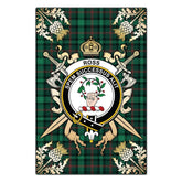 Clan Ross Hunting Modern Tartan Crest Black Garden Flag - Gold Thistle ET16 Clan Ross Tartan Today