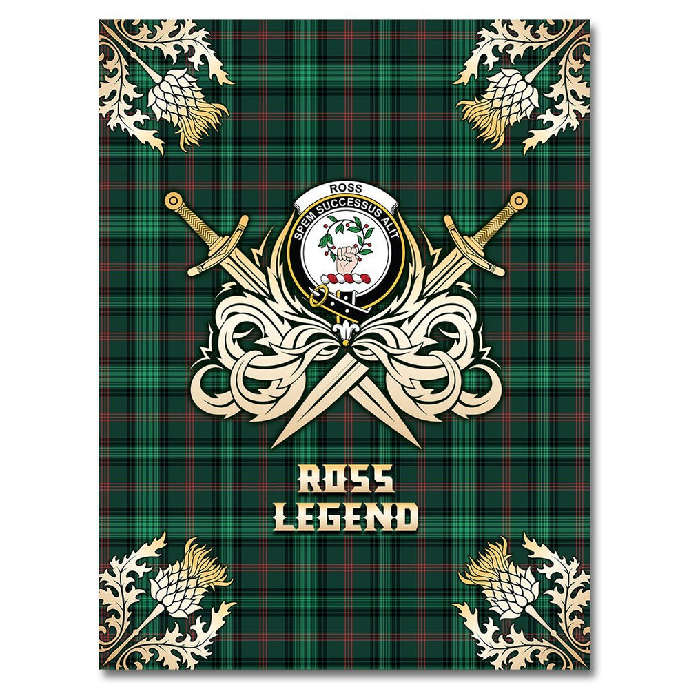 Clan Ross Hunting Modern Tartan Gold Courage Symbol Blanket AC91 Clan Ross Tartan Today