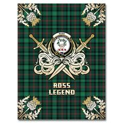 Clan Ross Hunting Modern Tartan Gold Courage Symbol Blanket AC91 Clan Ross Tartan Today