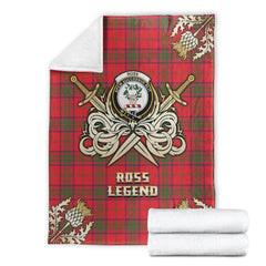 Clan Ross Modern Tartan Gold Courage Symbol Blanket SC83 Clan Ross Tartan Today