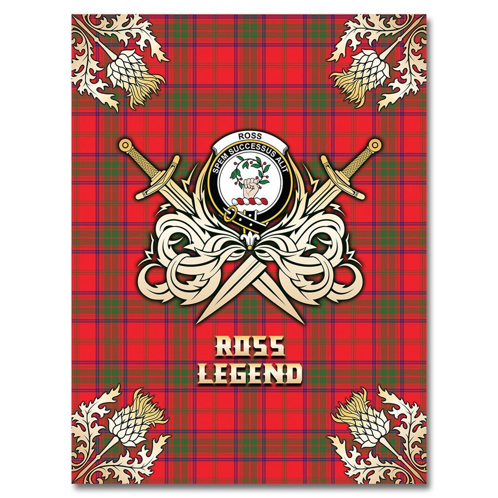 Clan Ross Modern Tartan Gold Courage Symbol Blanket SC83 Clan Ross Tartan Today